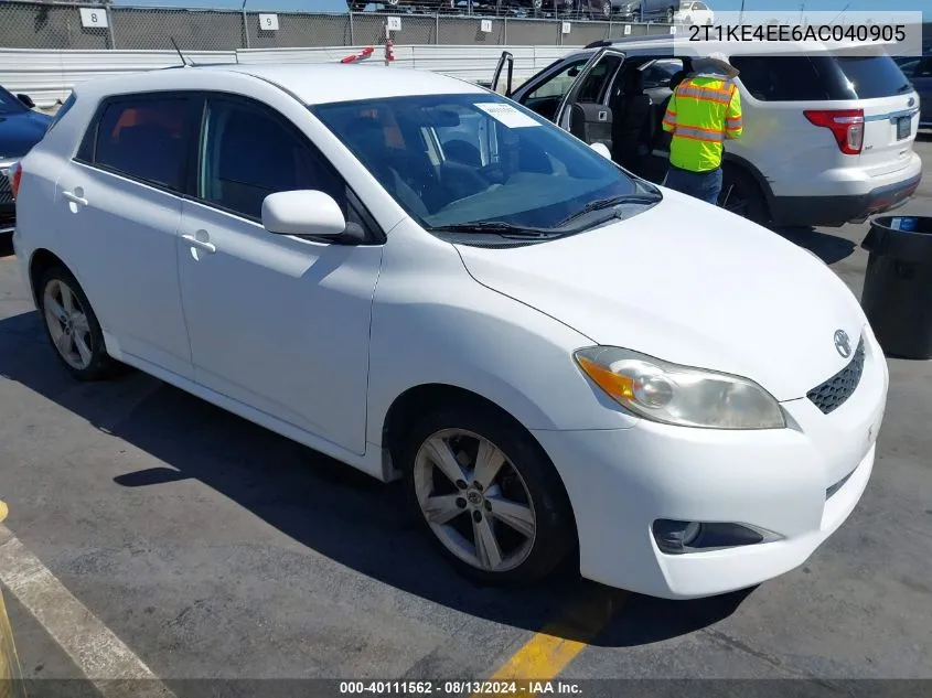 2010 Toyota Matrix S VIN: 2T1KE4EE6AC040905 Lot: 40111562