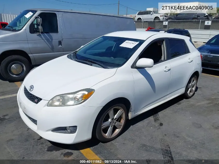 2010 Toyota Matrix S VIN: 2T1KE4EE6AC040905 Lot: 40111562