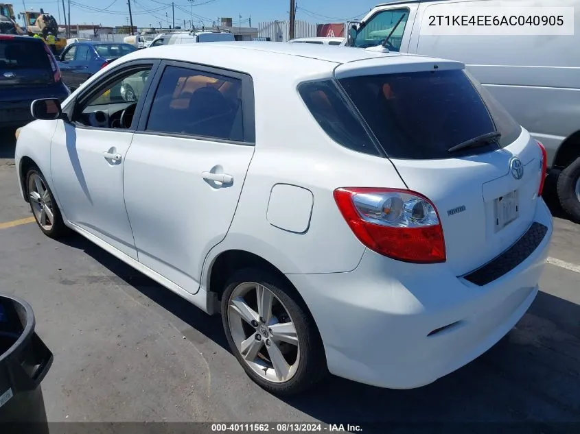 2010 Toyota Matrix S VIN: 2T1KE4EE6AC040905 Lot: 40111562