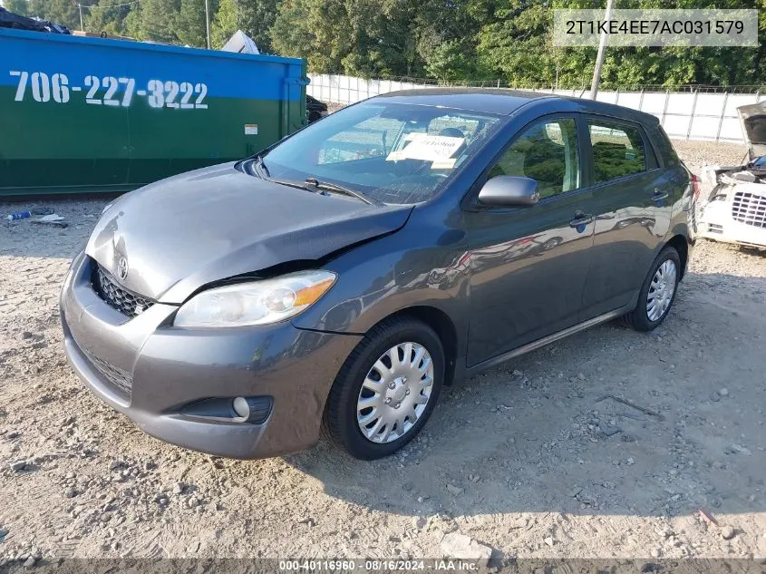 2010 Toyota Matrix S VIN: 2T1KE4EE7AC031579 Lot: 40116960