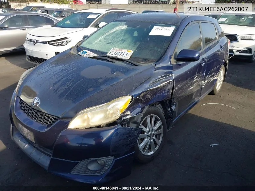 2010 Toyota Matrix VIN: 2T1KU4EE6AC262007 Lot: 40145041