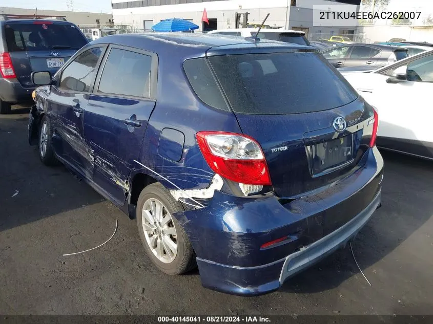 2010 Toyota Matrix VIN: 2T1KU4EE6AC262007 Lot: 40145041