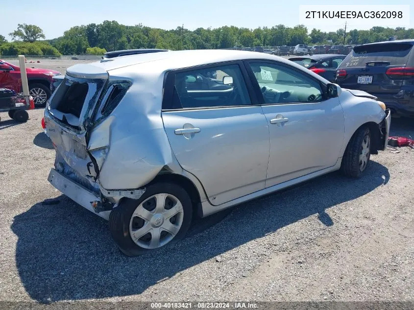 2010 Toyota Matrix VIN: 2T1KU4EE9AC362098 Lot: 40183421