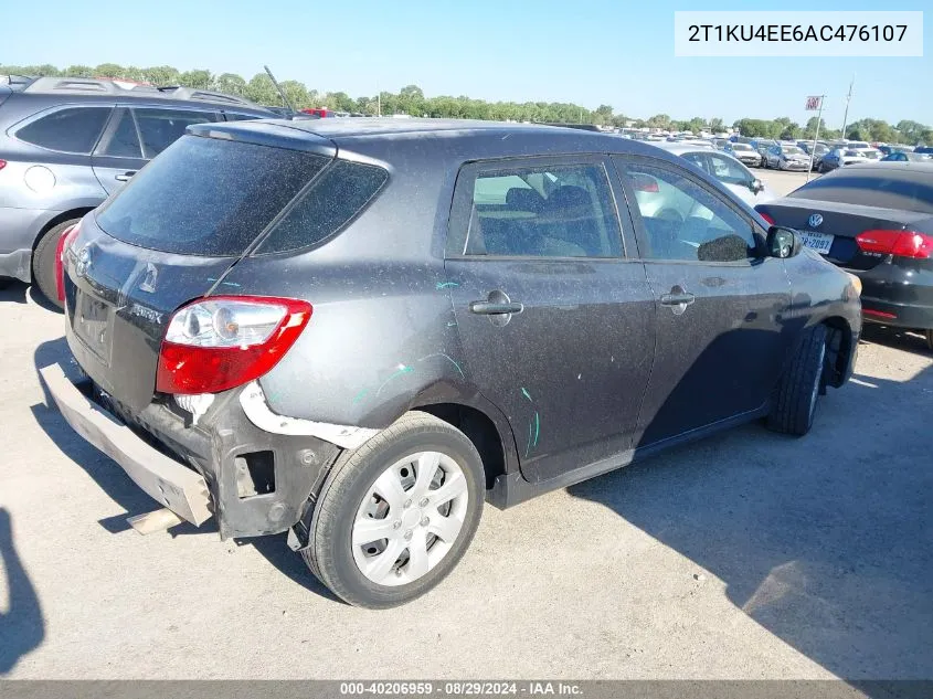 2010 Toyota Matrix VIN: 2T1KU4EE6AC476107 Lot: 40206959