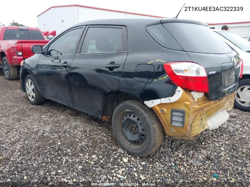 2010 Toyota Corolla Matrix VIN: 2T1KU4EE3AC322339 Lot: 40246497