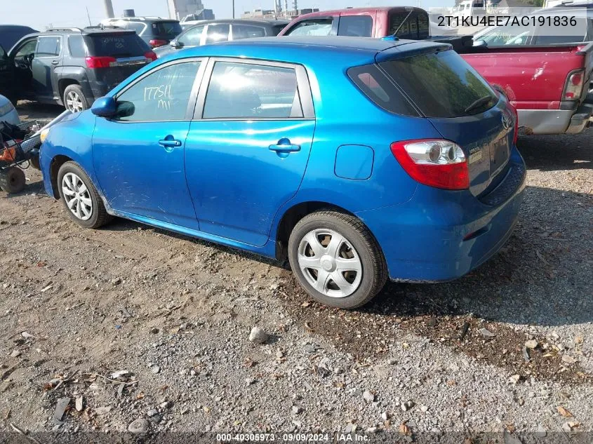 2010 Toyota Matrix VIN: 2T1KU4EE7AC191836 Lot: 40305973