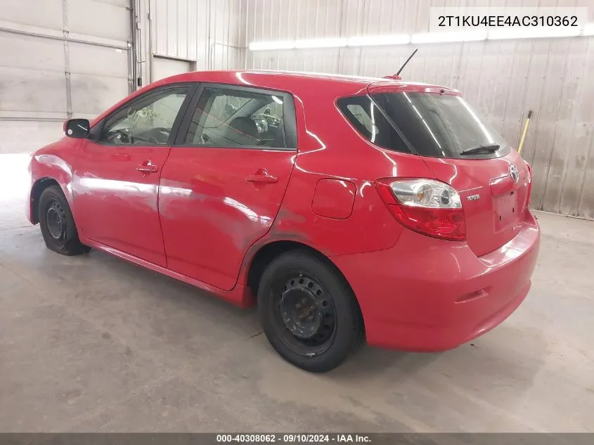 2010 Toyota Corolla Matrix VIN: 2T1KU4EE4AC310362 Lot: 40308062