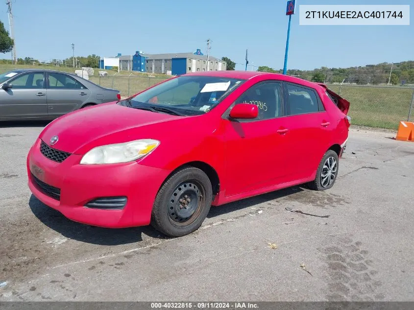 2010 Toyota Matrix VIN: 2T1KU4EE2AC401744 Lot: 40322815