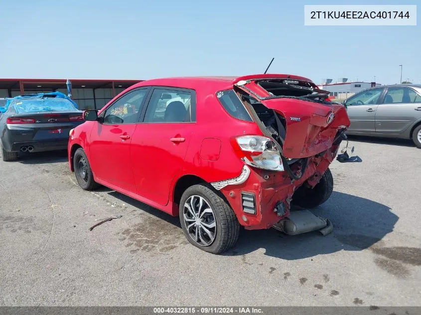 2T1KU4EE2AC401744 2010 Toyota Matrix