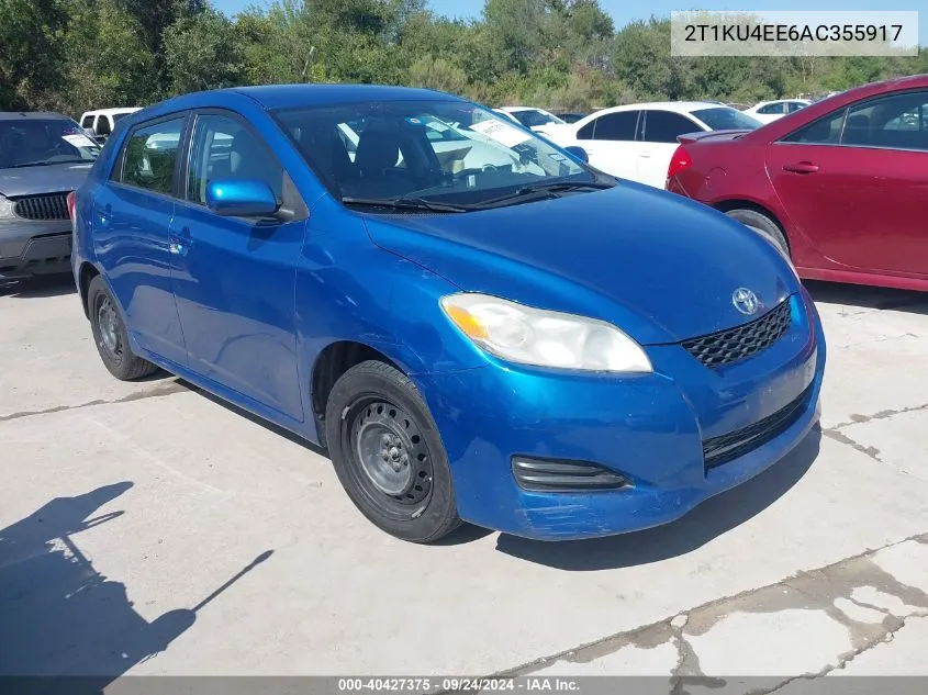 2010 Toyota Matrix VIN: 2T1KU4EE6AC355917 Lot: 40427375