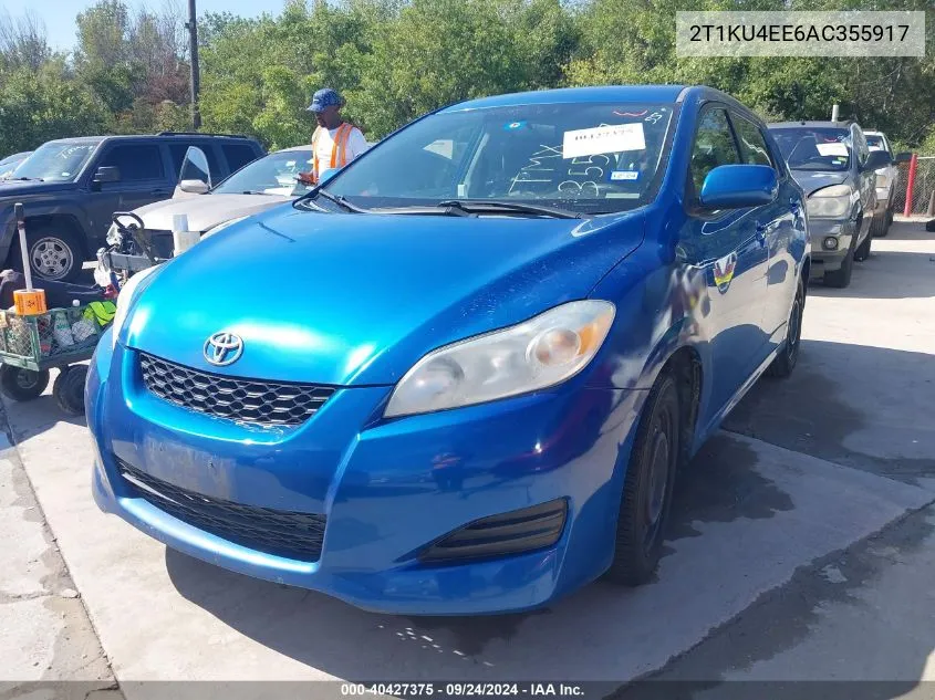 2010 Toyota Matrix VIN: 2T1KU4EE6AC355917 Lot: 40427375