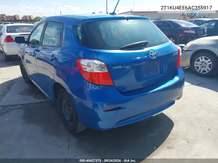 2010 Toyota Matrix VIN: 2T1KU4EE6AC355917 Lot: 40427375