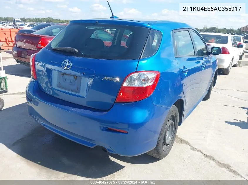 2010 Toyota Matrix VIN: 2T1KU4EE6AC355917 Lot: 40427375