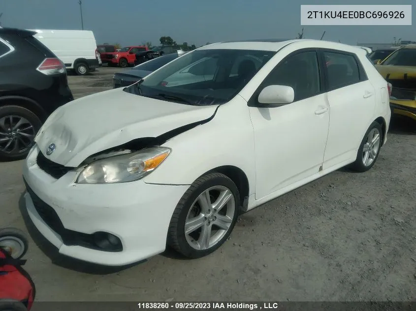 2T1KU4EE0BC696926 2011 Toyota Matrix