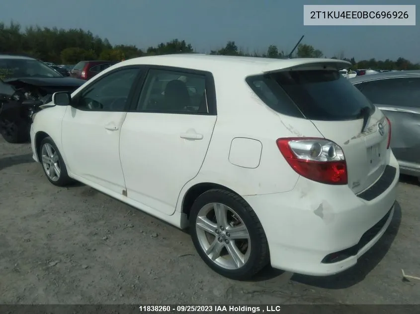 2T1KU4EE0BC696926 2011 Toyota Matrix