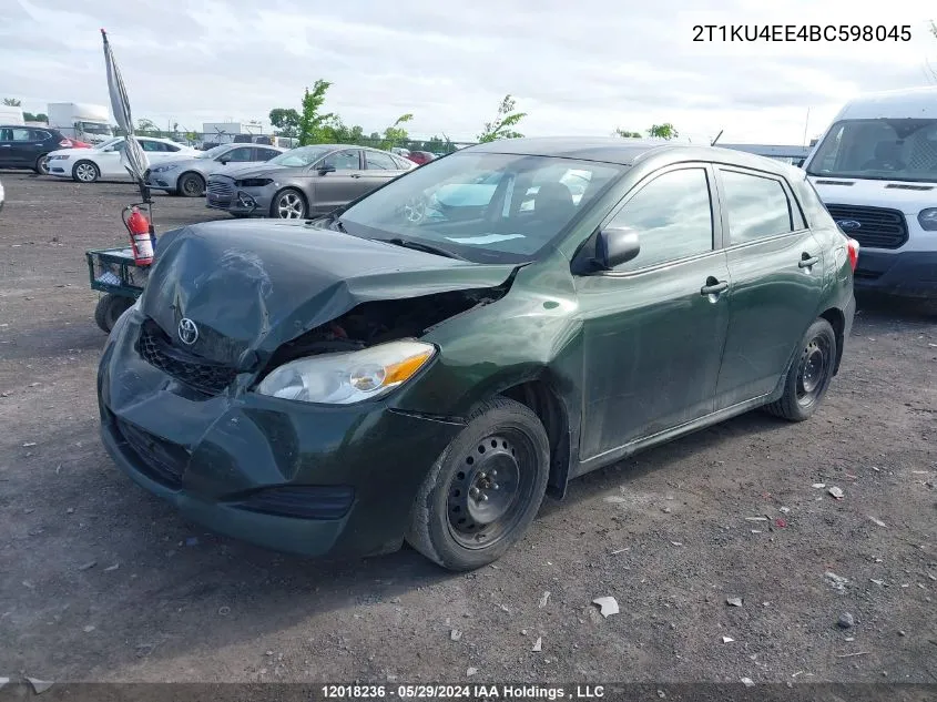 2011 Toyota Matrix VIN: 2T1KU4EE4BC598045 Lot: 12018236