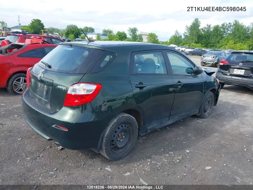 2011 Toyota Matrix VIN: 2T1KU4EE4BC598045 Lot: 12018236