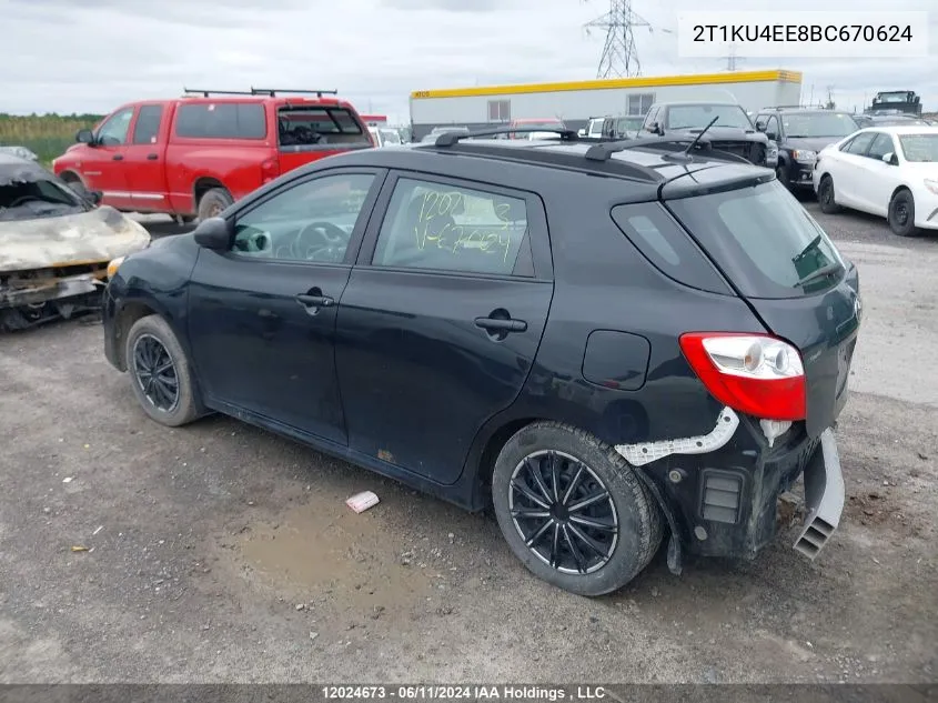 2011 Toyota Matrix Wagon VIN: 2T1KU4EE8BC670624 Lot: 12024673