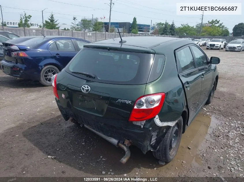 2011 Toyota Matrix Wagon VIN: 2T1KU4EE1BC666687 Lot: 12033591