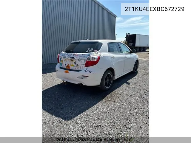 2011 Toyota Corolla Matrix VIN: 2T1KU4EEXBC672729 Lot: 12041041