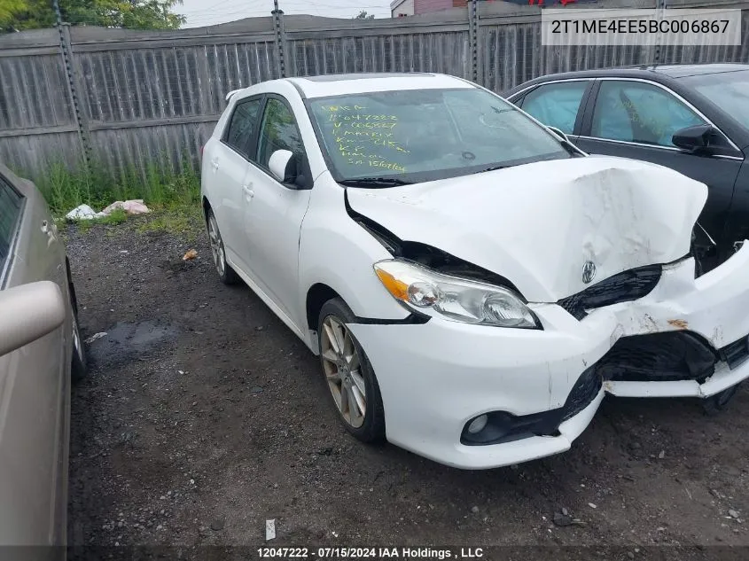 2T1ME4EE5BC006867 2011 Toyota Matrix Xrs