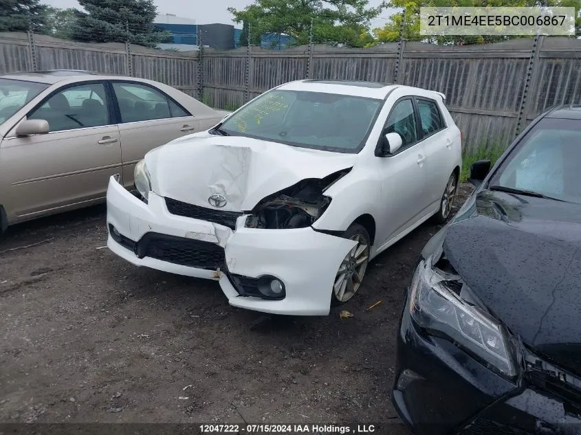 2011 Toyota Matrix Xrs VIN: 2T1ME4EE5BC006867 Lot: 12047222