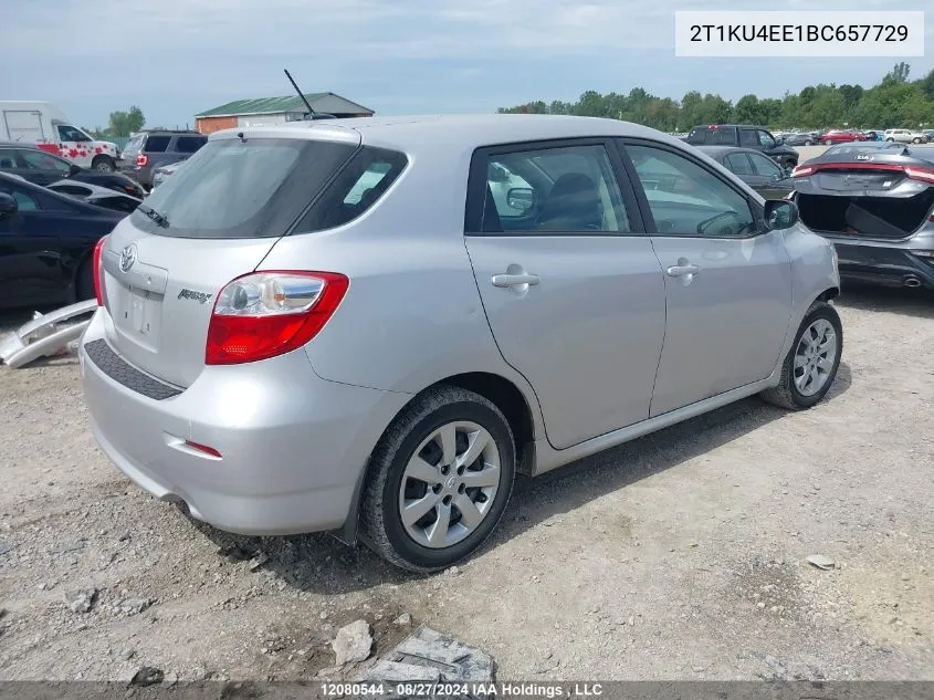 2011 Toyota Corolla Matrix VIN: 2T1KU4EE1BC657729 Lot: 12080544