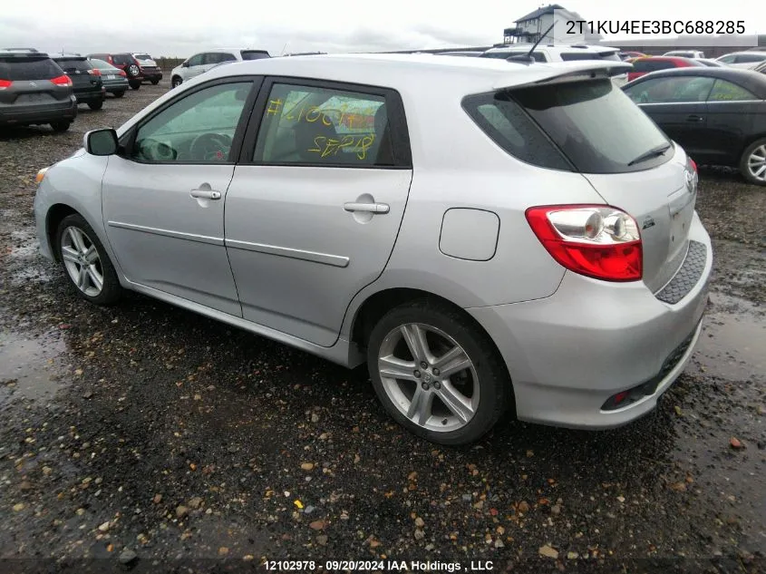 2011 Toyota Matrix Wagon VIN: 2T1KU4EE3BC688285 Lot: 12102978