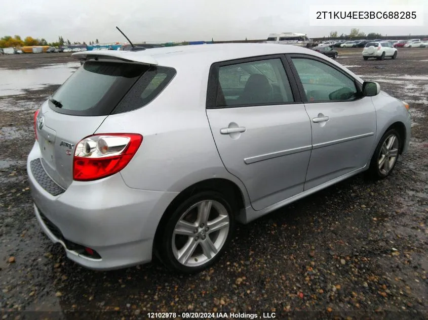 2011 Toyota Matrix Wagon VIN: 2T1KU4EE3BC688285 Lot: 12102978