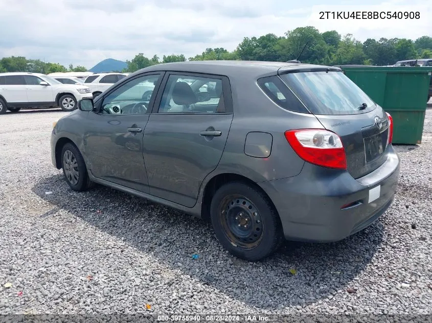 2011 Toyota Matrix VIN: 2T1KU4EE8BC540908 Lot: 39755940