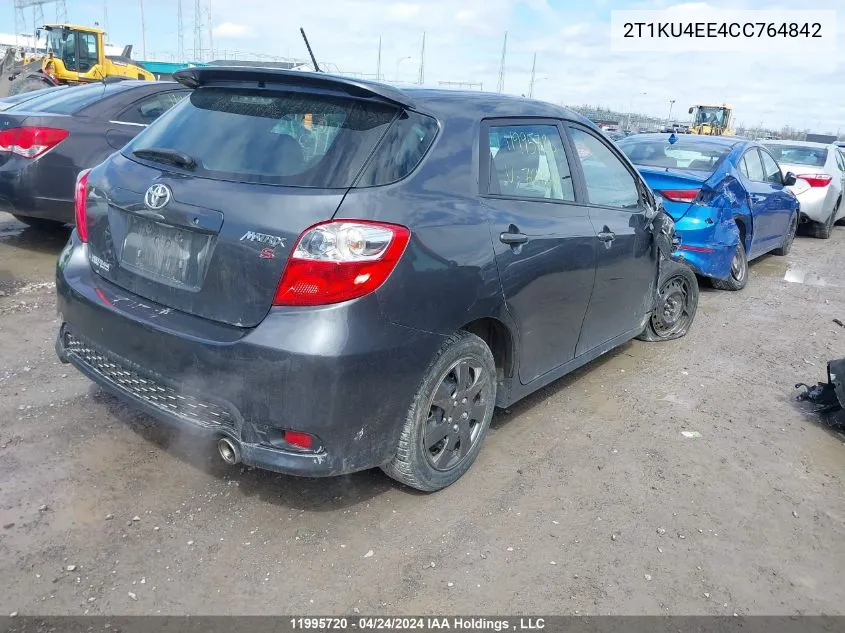 2012 Toyota Matrix VIN: 2T1KU4EE4CC764842 Lot: 11995720