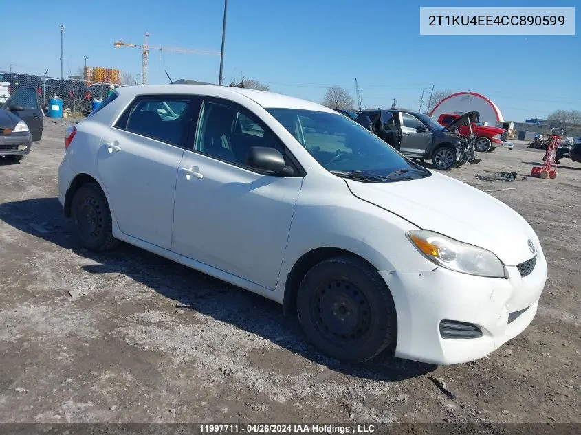 2012 Toyota Matrix VIN: 2T1KU4EE4CC890599 Lot: 11997711