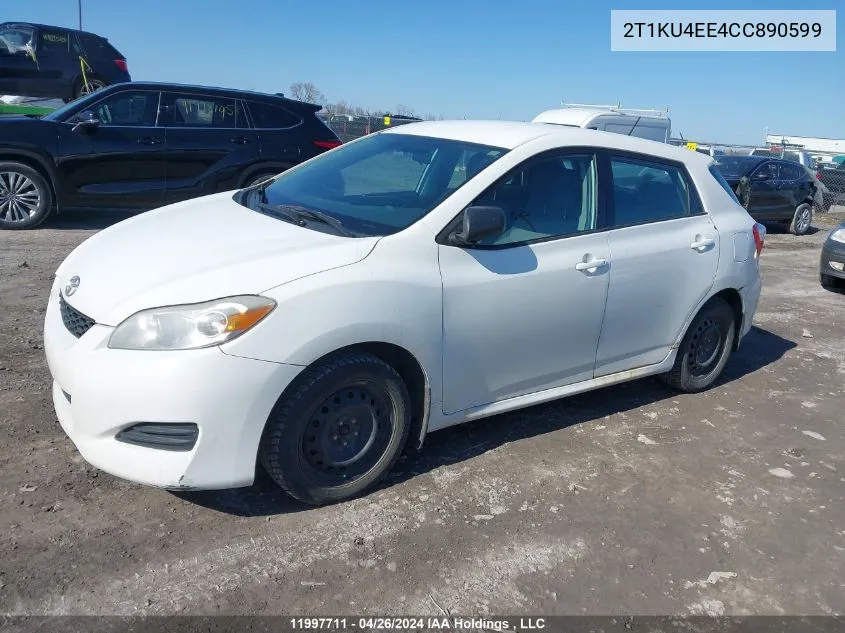 2012 Toyota Matrix VIN: 2T1KU4EE4CC890599 Lot: 11997711