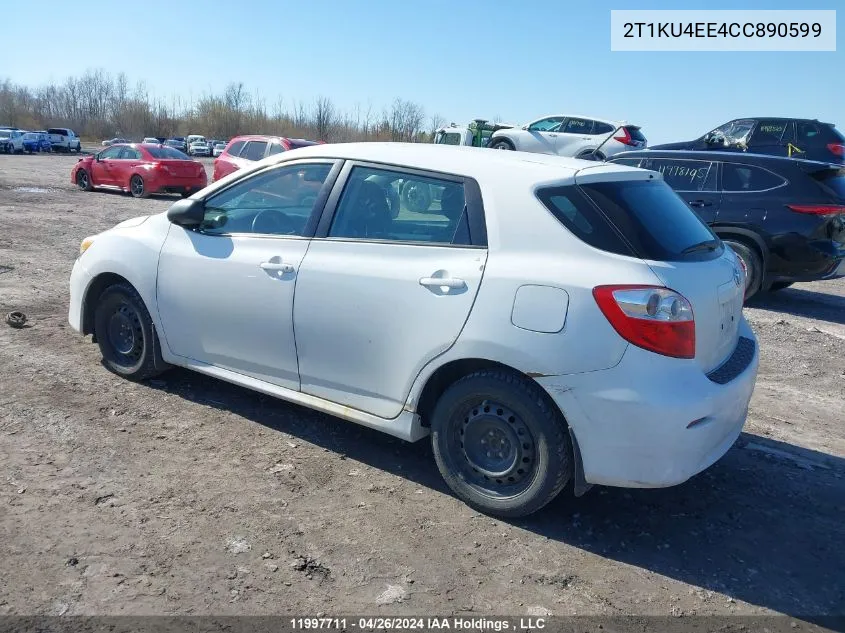 2T1KU4EE4CC890599 2012 Toyota Matrix