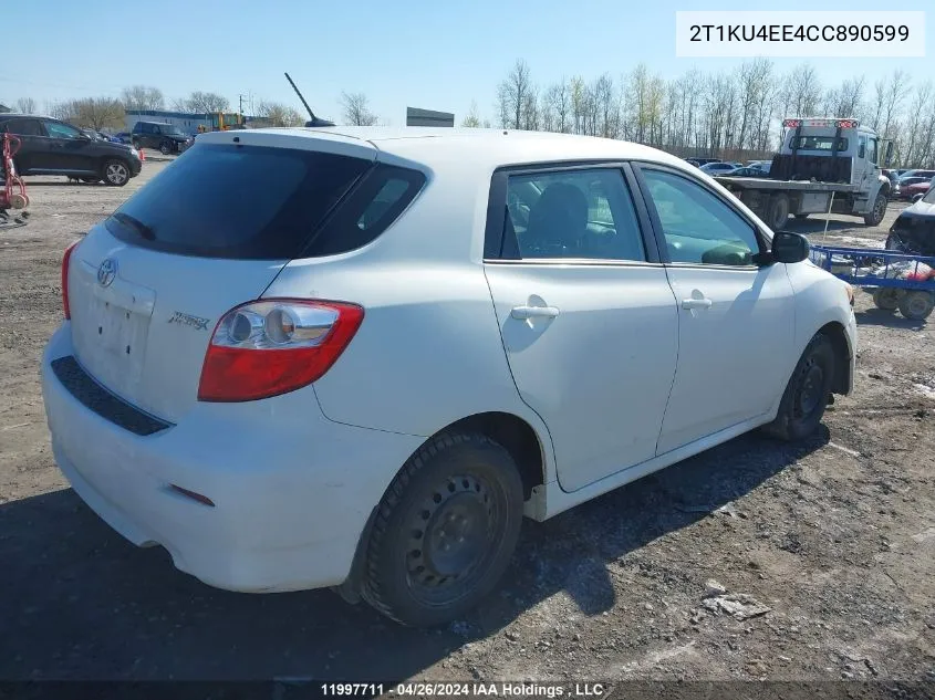 2012 Toyota Matrix VIN: 2T1KU4EE4CC890599 Lot: 11997711