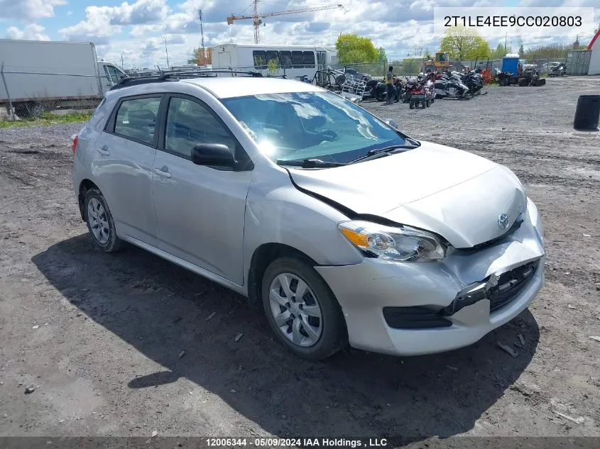 2012 Toyota Corolla Matrix S VIN: 2T1LE4EE9CC020803 Lot: 12006344