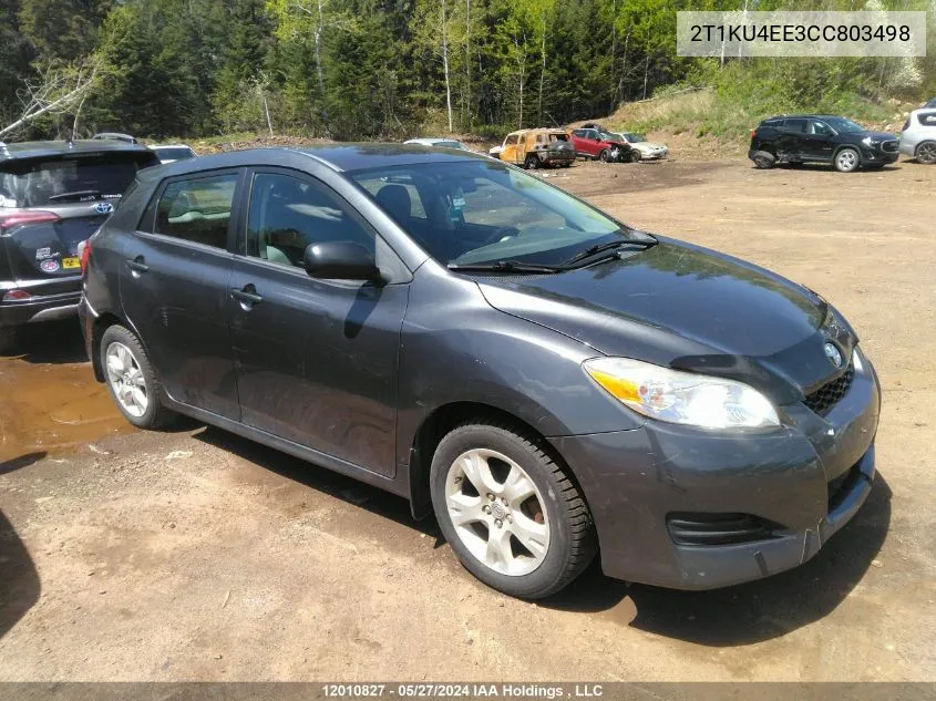 2012 Toyota Matrix VIN: 2T1KU4EE3CC803498 Lot: 12010827