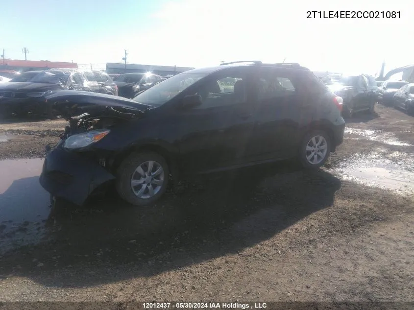 2012 Toyota Corolla Matrix S VIN: 2T1LE4EE2CC021081 Lot: 12012437