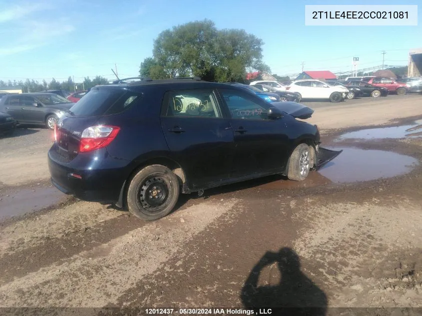 2T1LE4EE2CC021081 2012 Toyota Corolla Matrix S