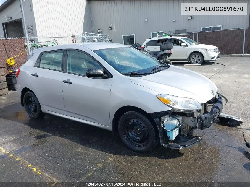 2T1KU4EE0CC891670 2012 Toyota Matrix