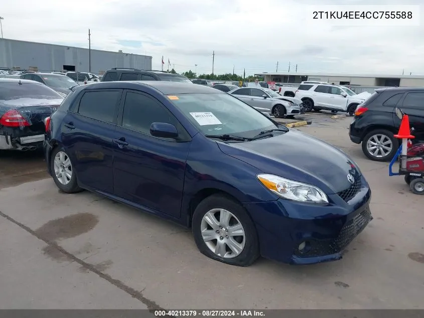 2012 Toyota Matrix L VIN: 2T1KU4EE4CC755588 Lot: 40213379