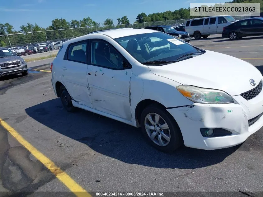 2012 Toyota Matrix S VIN: 2T1LE4EEXCC021863 Lot: 40234214