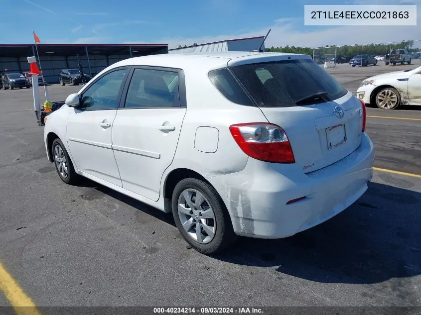 2012 Toyota Matrix S VIN: 2T1LE4EEXCC021863 Lot: 40234214