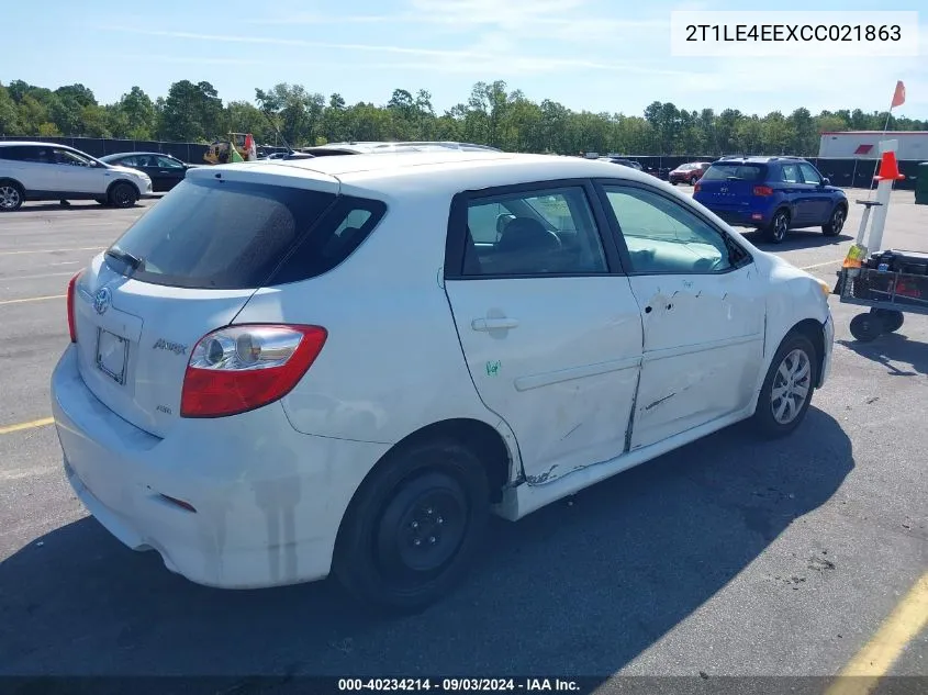 2012 Toyota Matrix S VIN: 2T1LE4EEXCC021863 Lot: 40234214