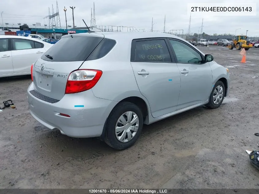 2013 Toyota Matrix VIN: 2T1KU4EE0DC006143 Lot: 12001670