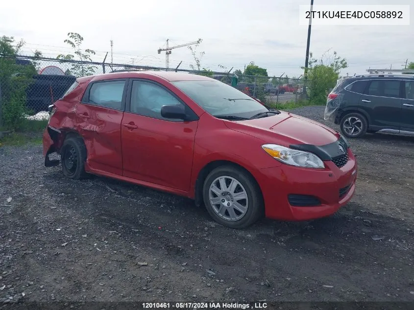 2T1KU4EE4DC058892 2013 Toyota Matrix Wagon