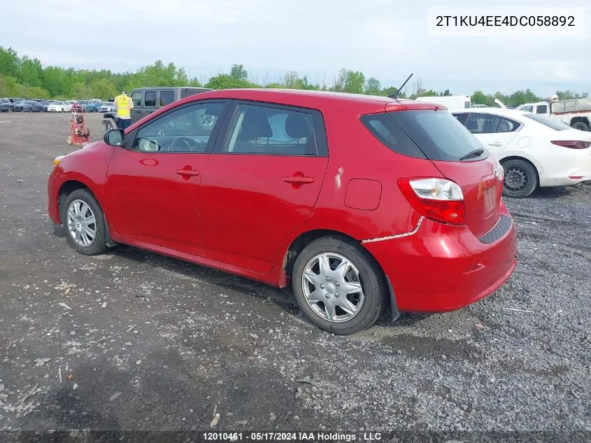 2T1KU4EE4DC058892 2013 Toyota Matrix Wagon