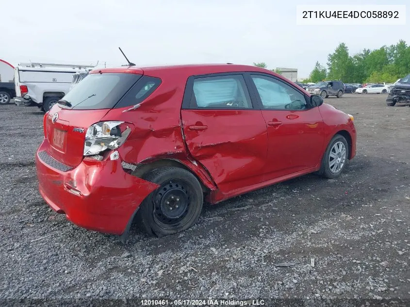 2T1KU4EE4DC058892 2013 Toyota Matrix Wagon