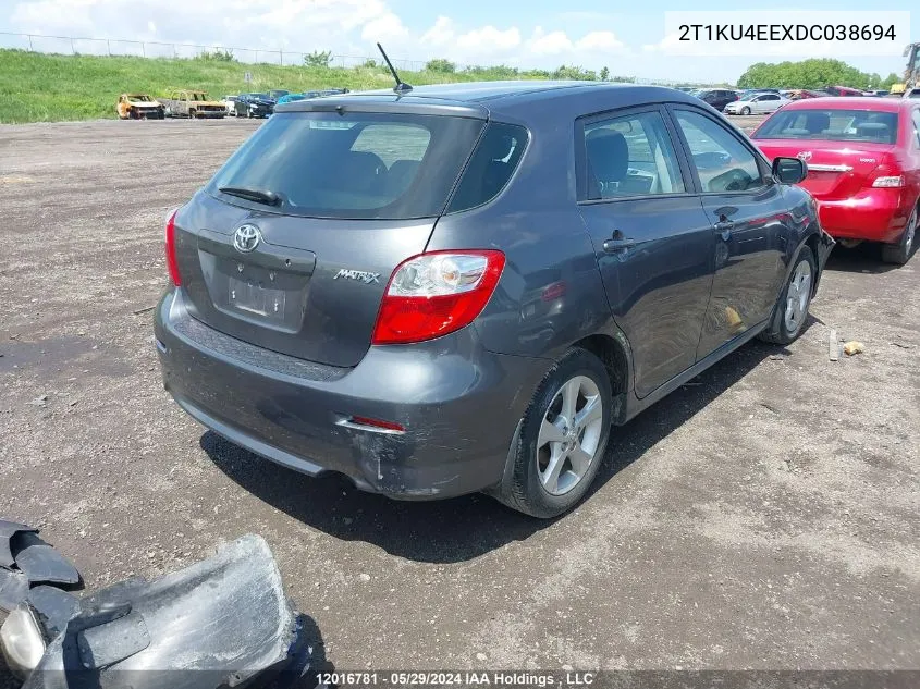 2013 Toyota Corolla Matrix VIN: 2T1KU4EEXDC038694 Lot: 12016781