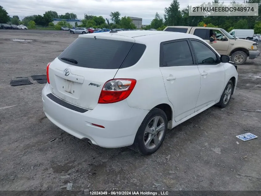 2013 Toyota Matrix Wagon VIN: 2T1KU4EE8DC948974 Lot: 12024349